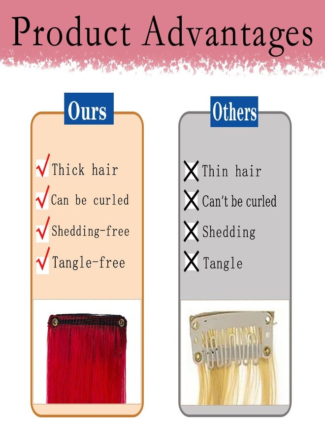 FAYDERS 20 PCS Red Hair Extensions Clip in - 22 Inch Colored Hair for Women Girls - Perfect for Parties, Cosplay, Halloween - Image 4